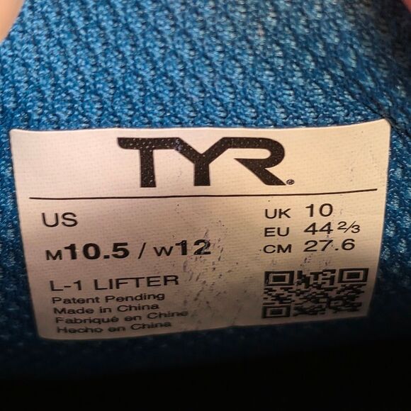 TYR L-1 Lifter Weightlifting Shoes White Turquoise Blue Men's Size 10.5 - Picture 7 of 7